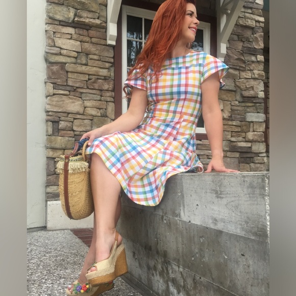 Fit and Flare Summer Gingham dress - Picture 1 of 15